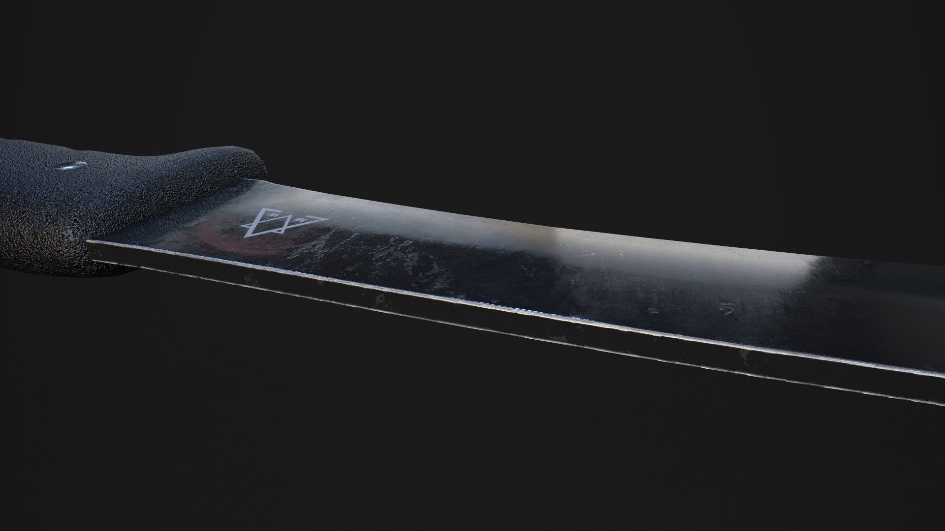 Machete knife Low-poly 3D model_8