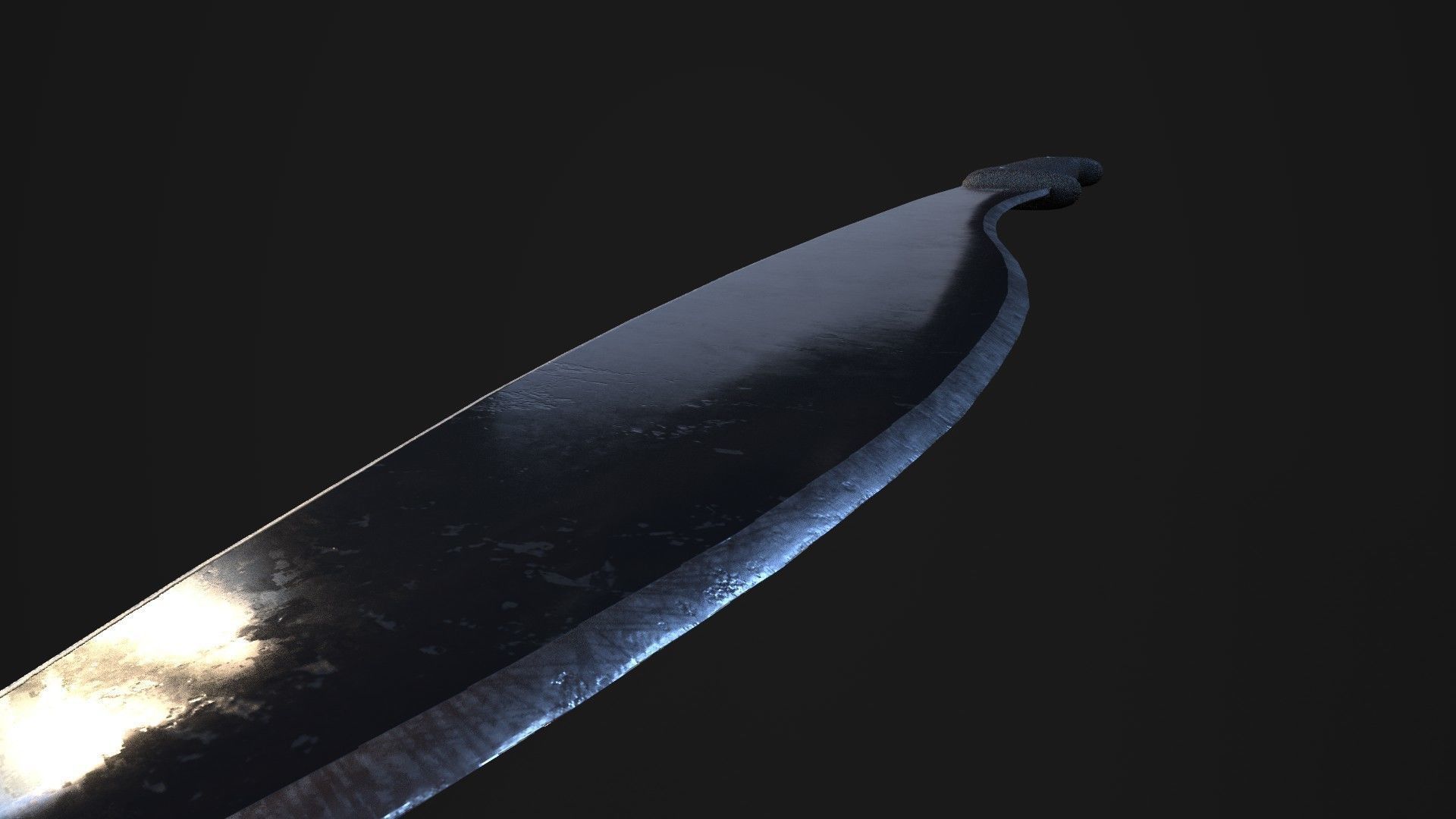 Machete knife Low-poly 3D model_5
