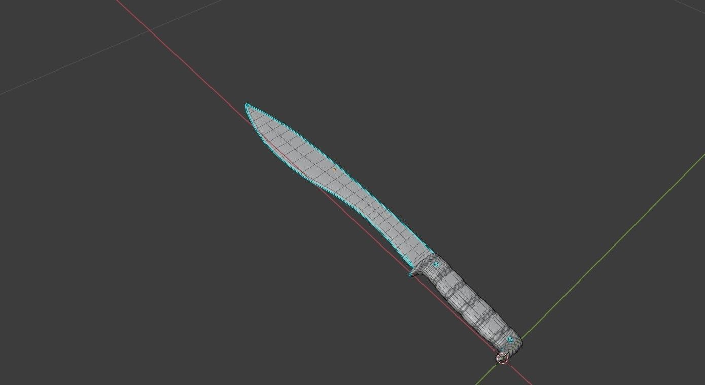 Machete knife Low-poly 3D model_16