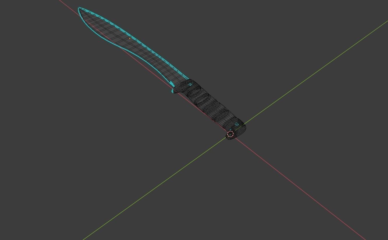 Machete knife Low-poly 3D model_20