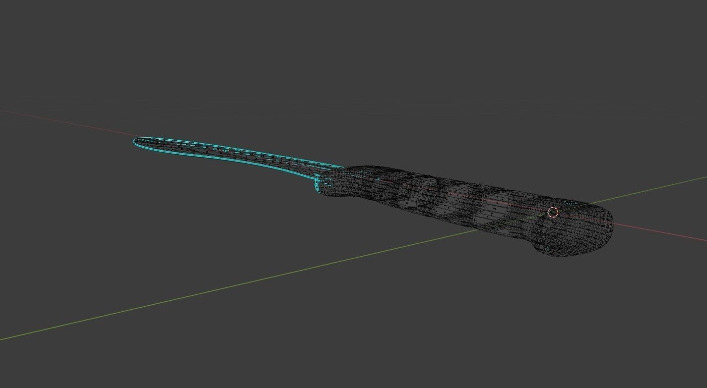 Machete knife Low-poly 3D model_19