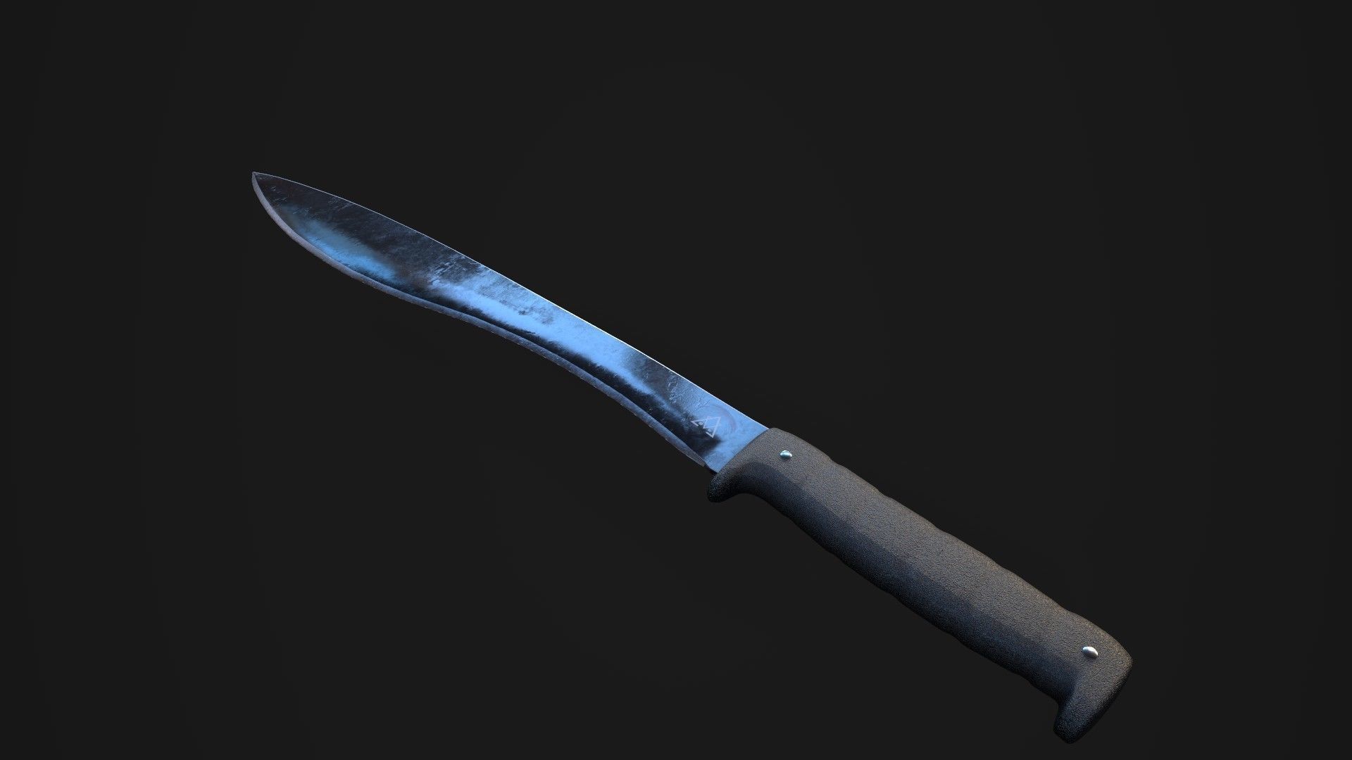 Machete knife Low-poly 3D model_1