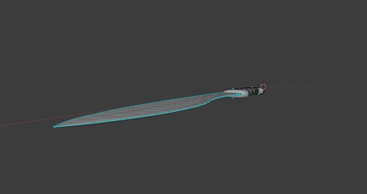 Machete knife Low-poly 3D model_17