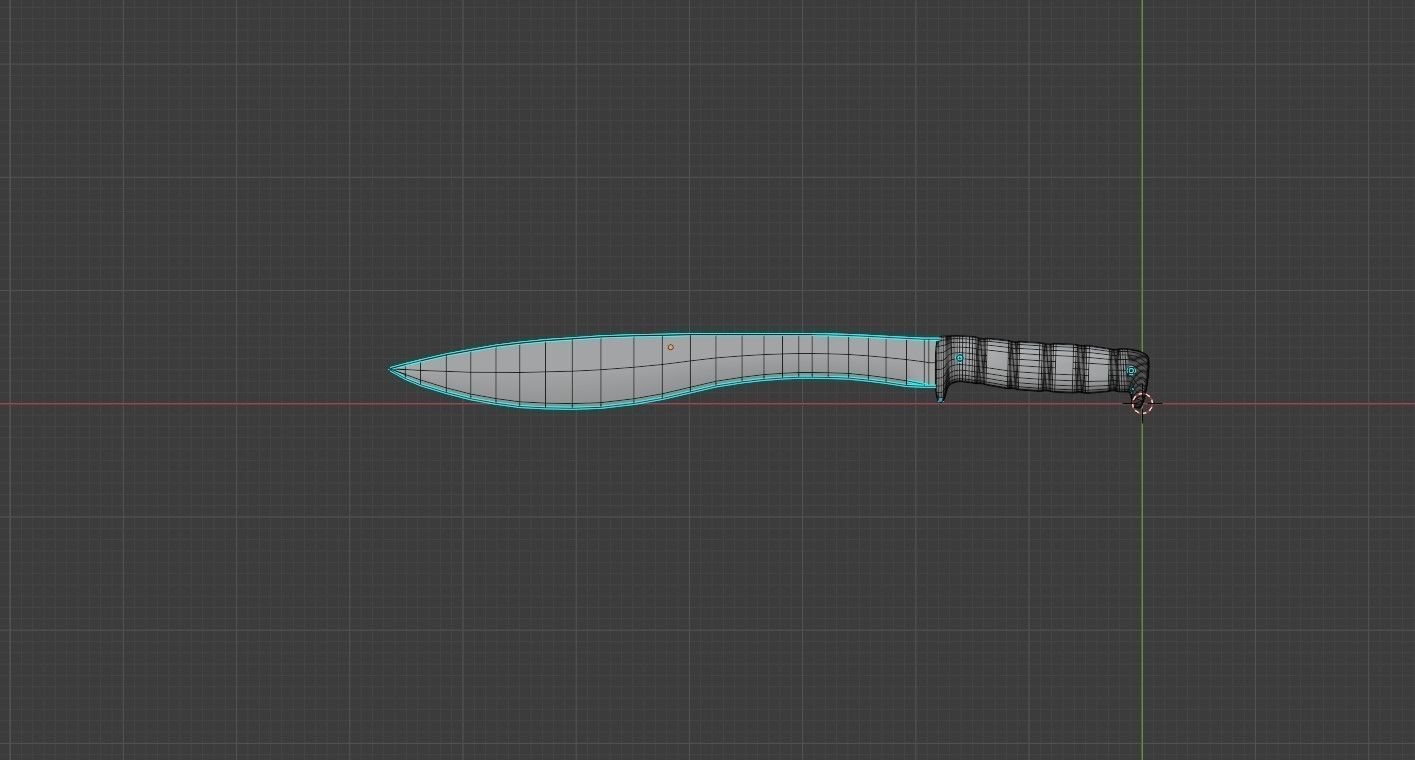 Machete knife Low-poly 3D model_15