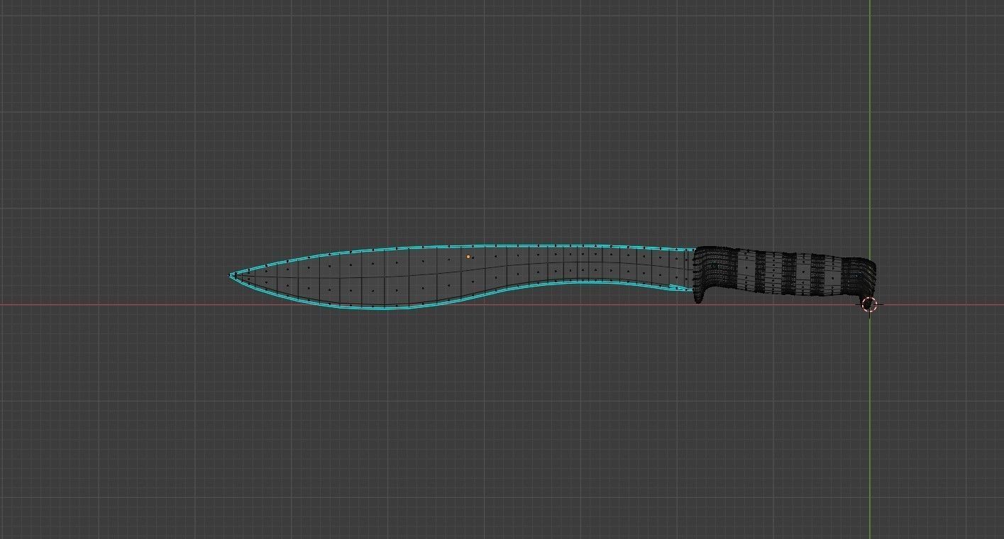 Machete knife Low-poly 3D model_18