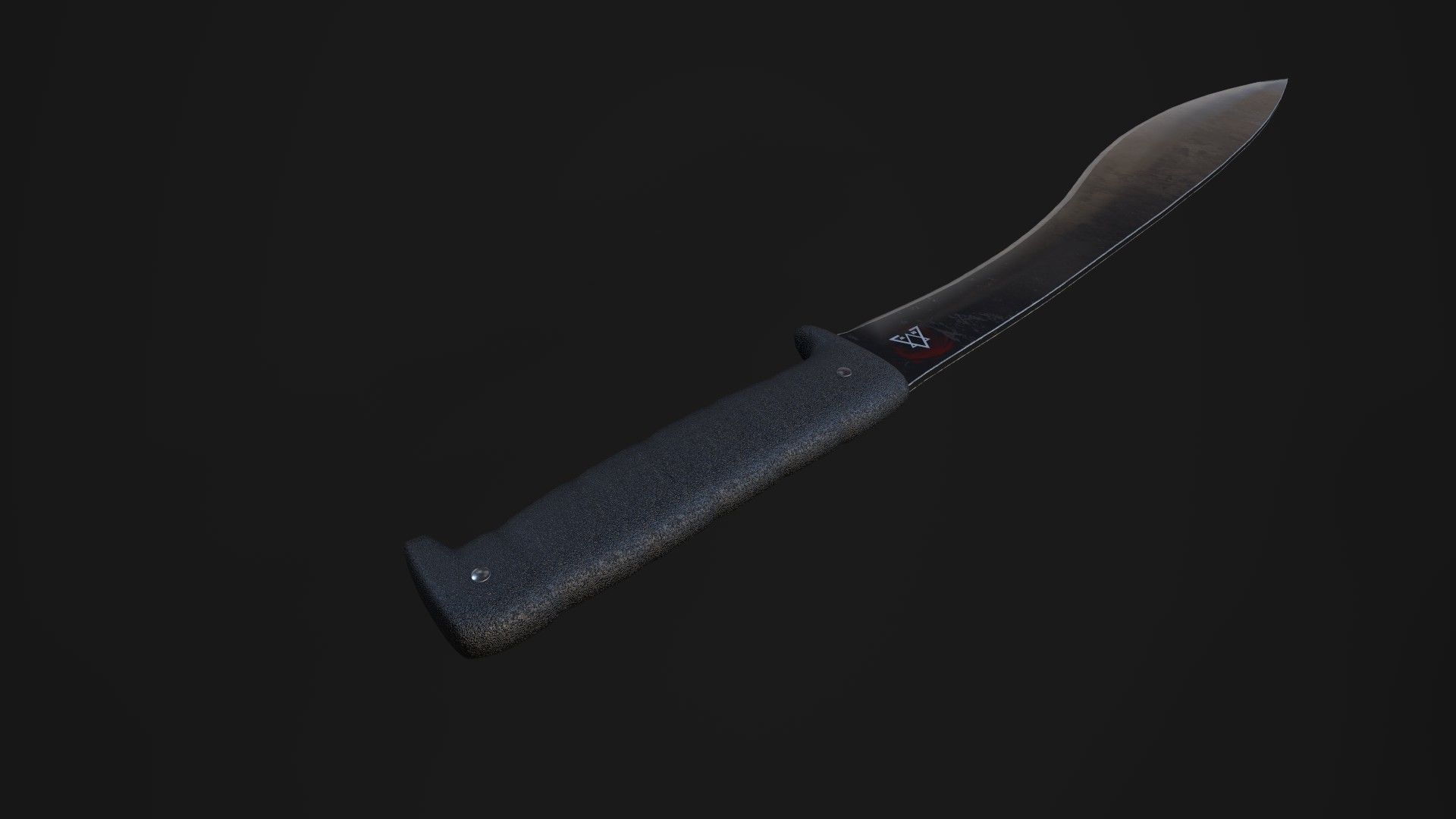 Machete knife Low-poly 3D model_2