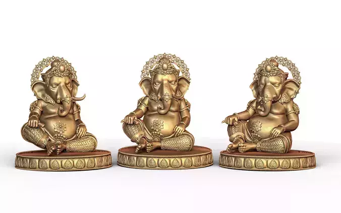 Ganesh Ji Lotus 3D  Model 04 3D print model
