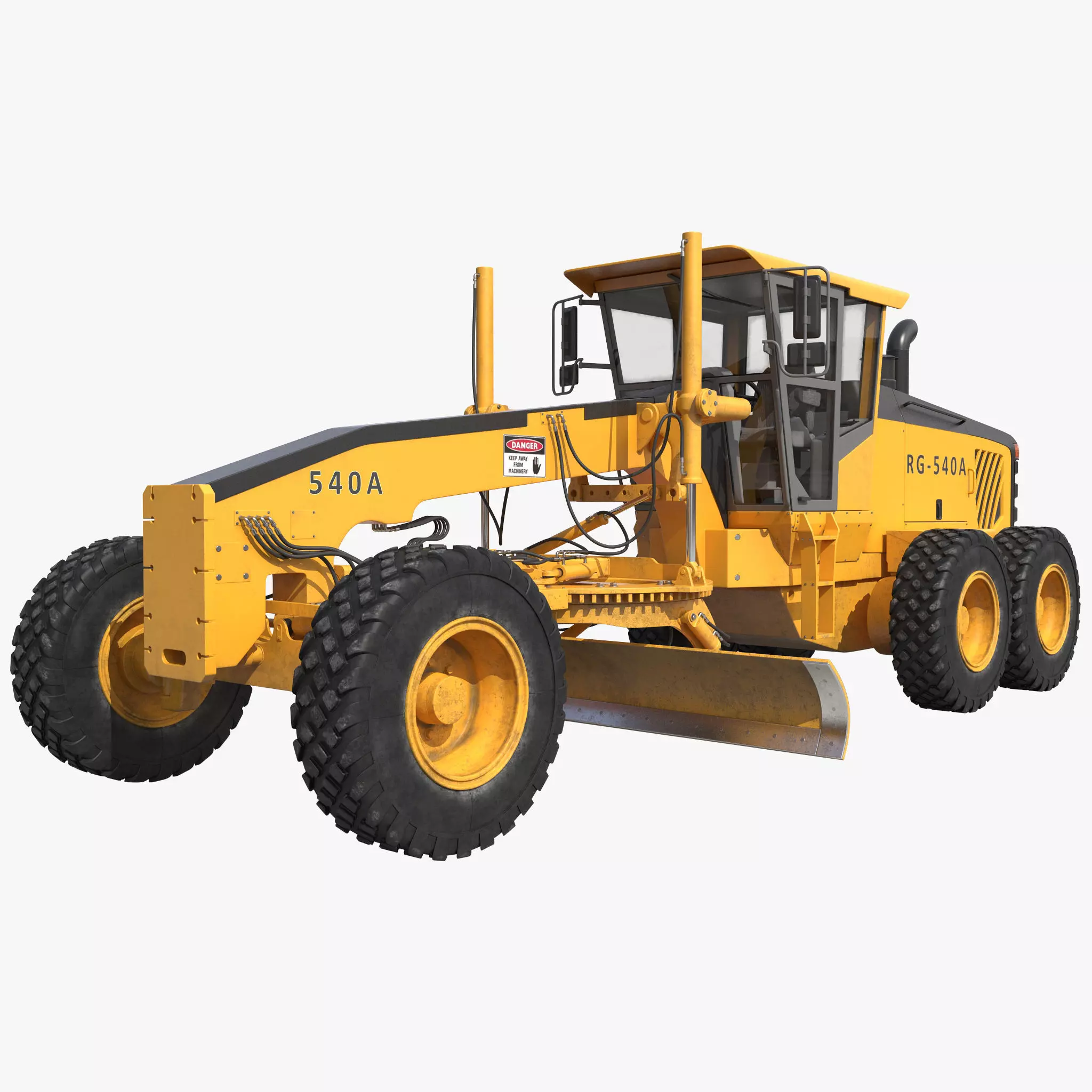 Road Grader 3D model_0