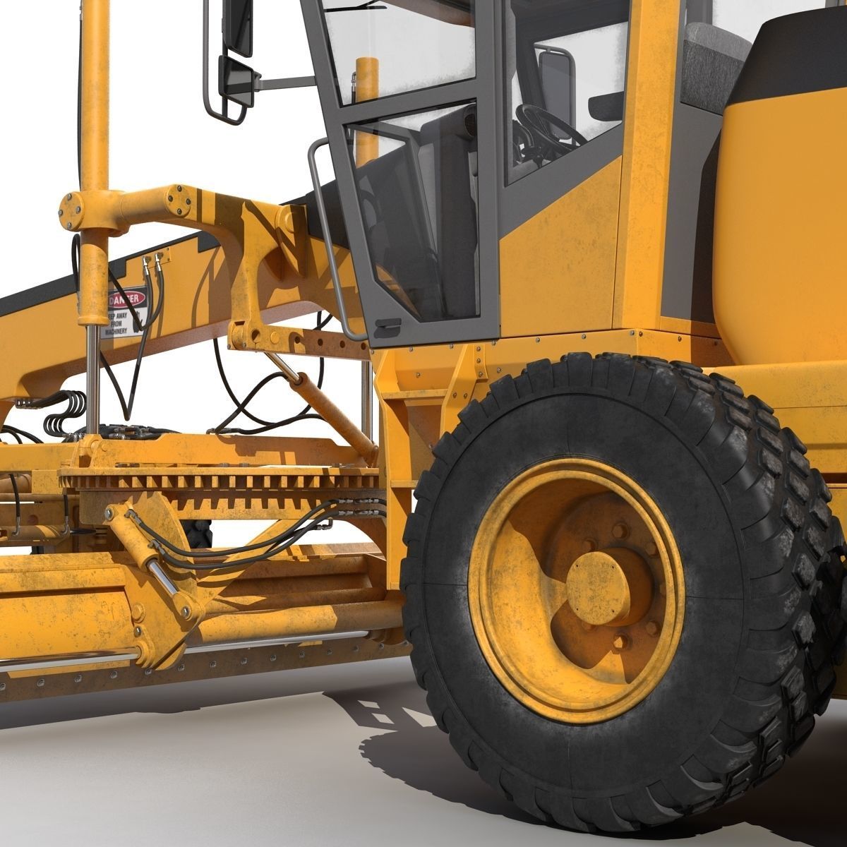 Road Grader 3D model_16