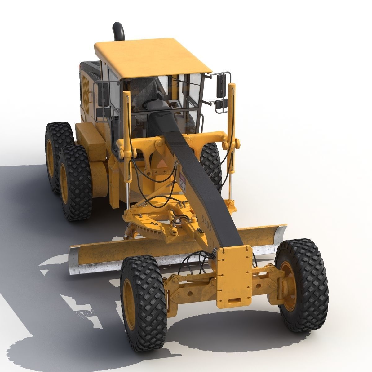 Road Grader 3D model_10