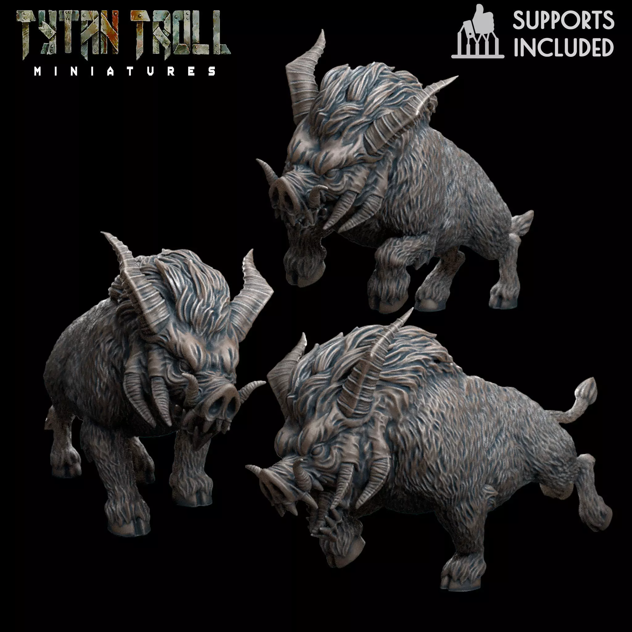 Boar Bundle - Pre-Supported 3D print model