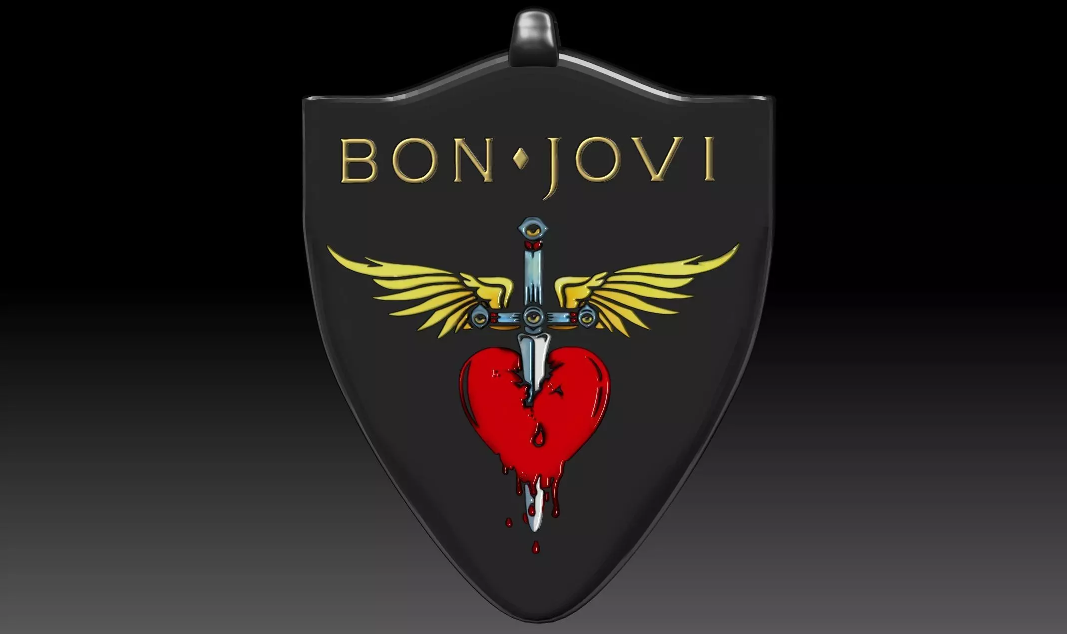 Bon Jovi keychain Free 3D print model_0
