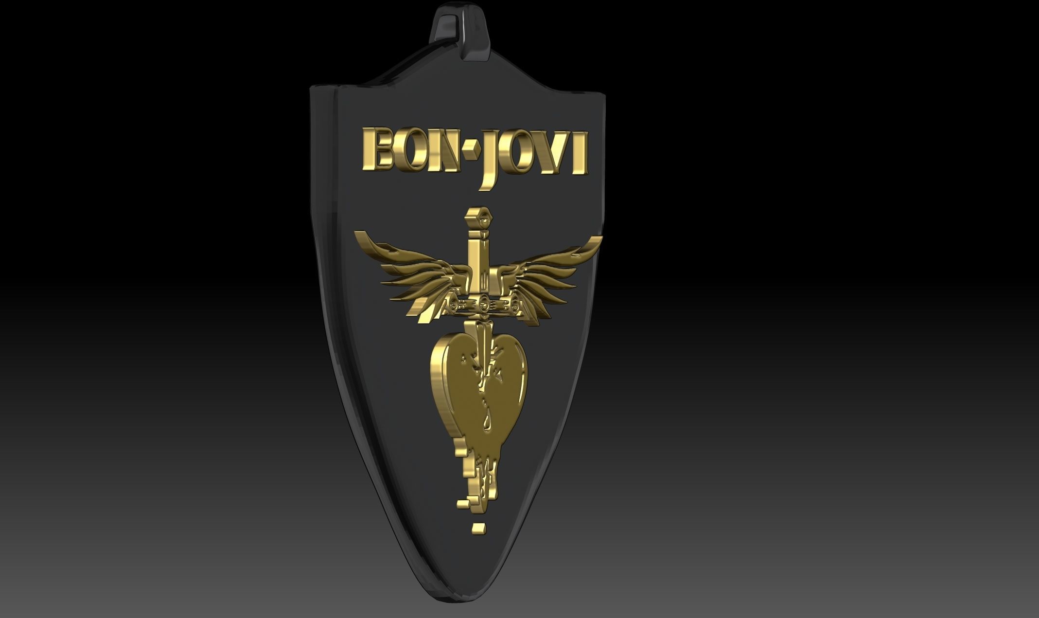 Bon Jovi keychain Free 3D print model_3