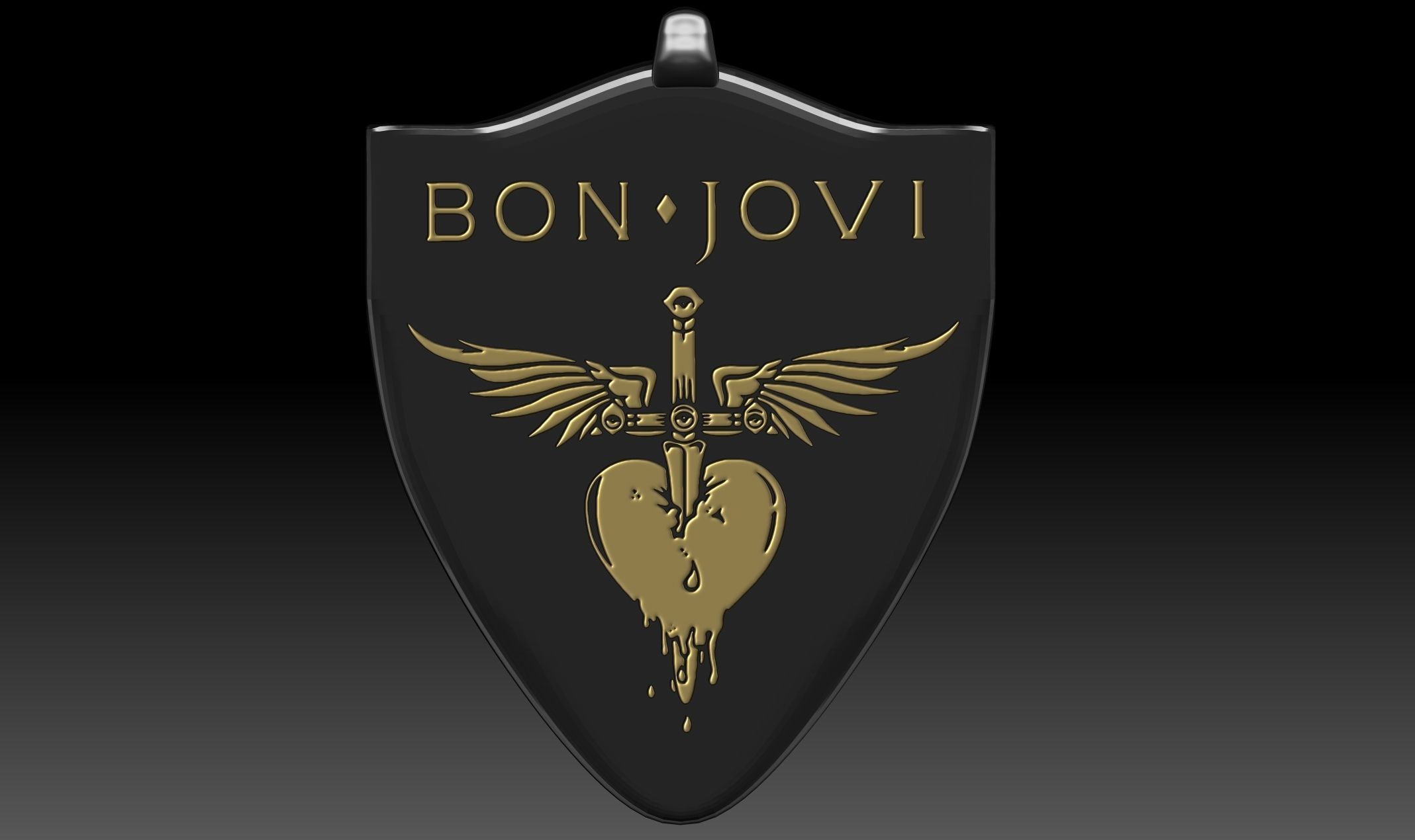 Bon Jovi keychain Free 3D print model_2