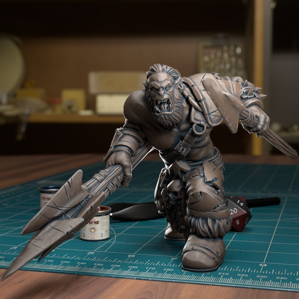 Orc Archer Stood - Pre-Supported 3D print model_3