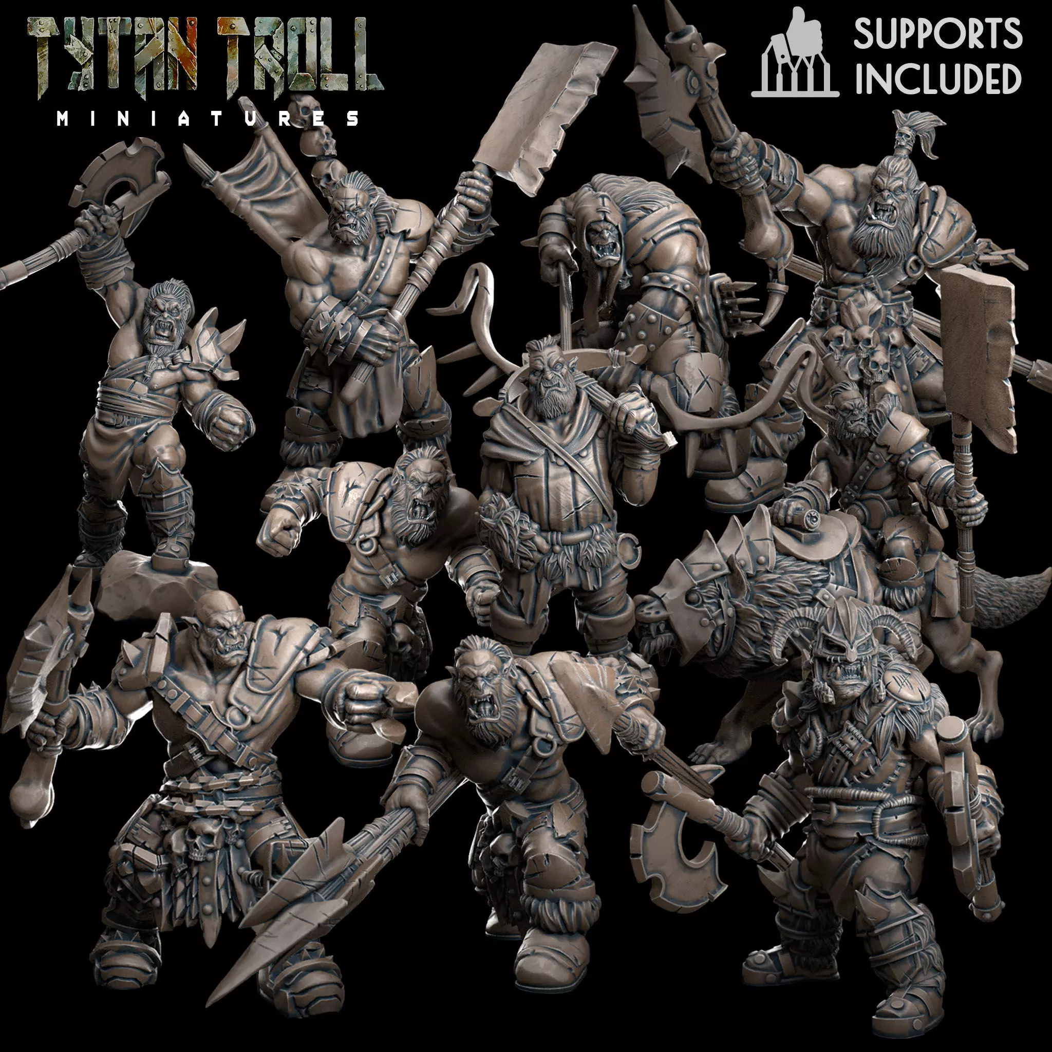 Orc Bundle - Pre-Supported 3D print model_0