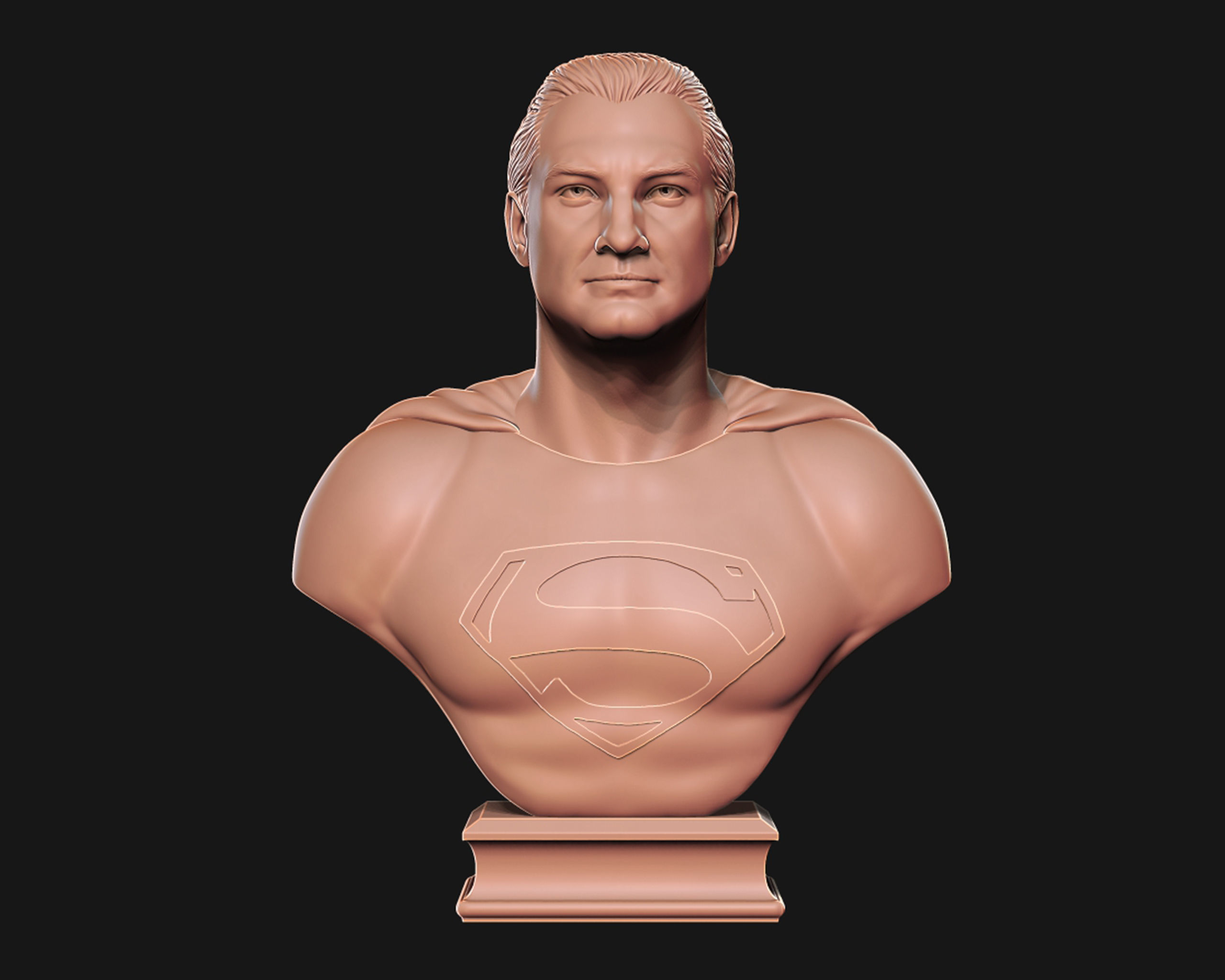 George Reeves as Superman bust sculpture  3D print model_2