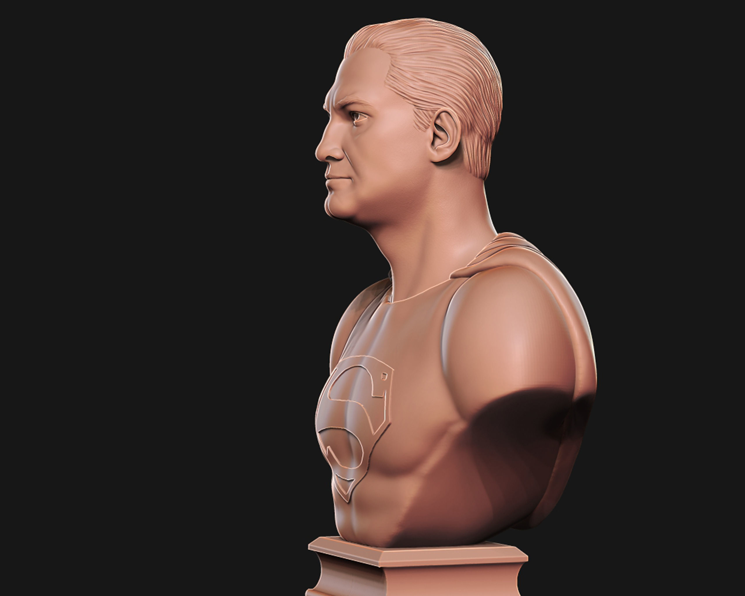 George Reeves as Superman bust sculpture  3D print model_12