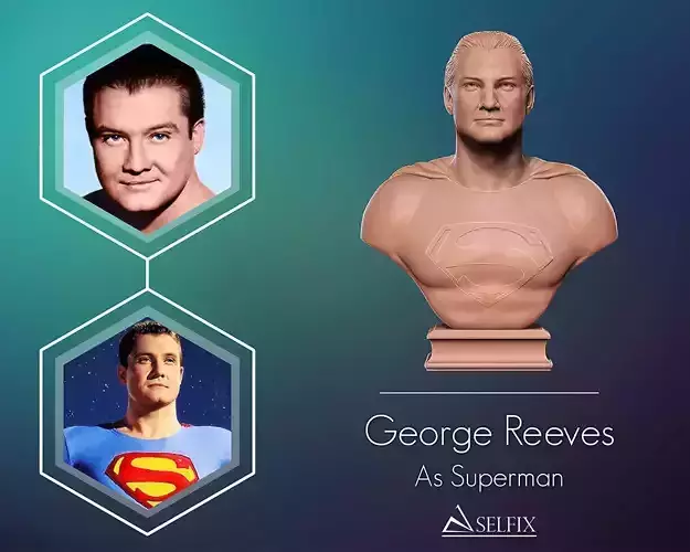 George Reeves as Superman bust sculpture  3D print model