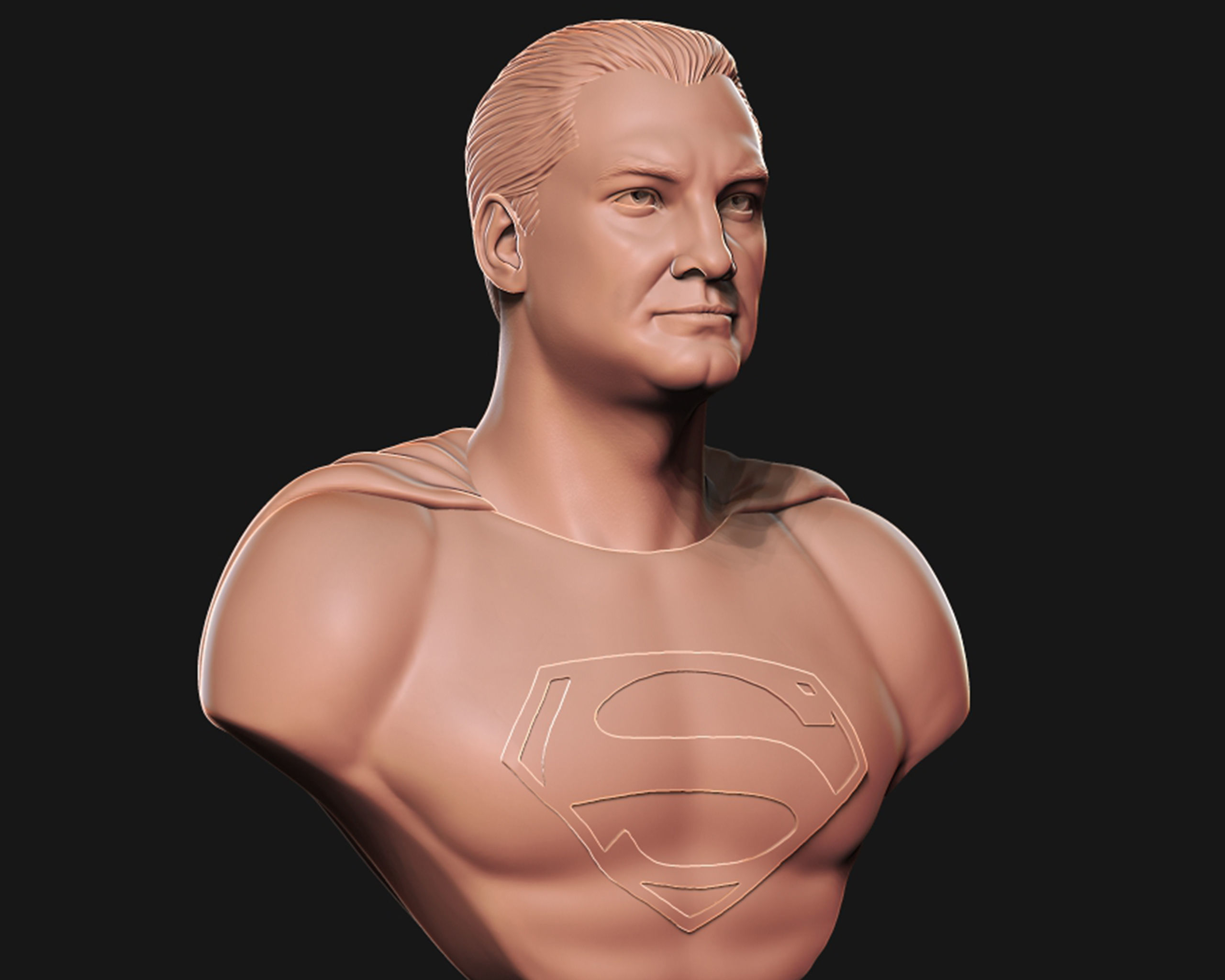 George Reeves as Superman bust sculpture  3D print model_6