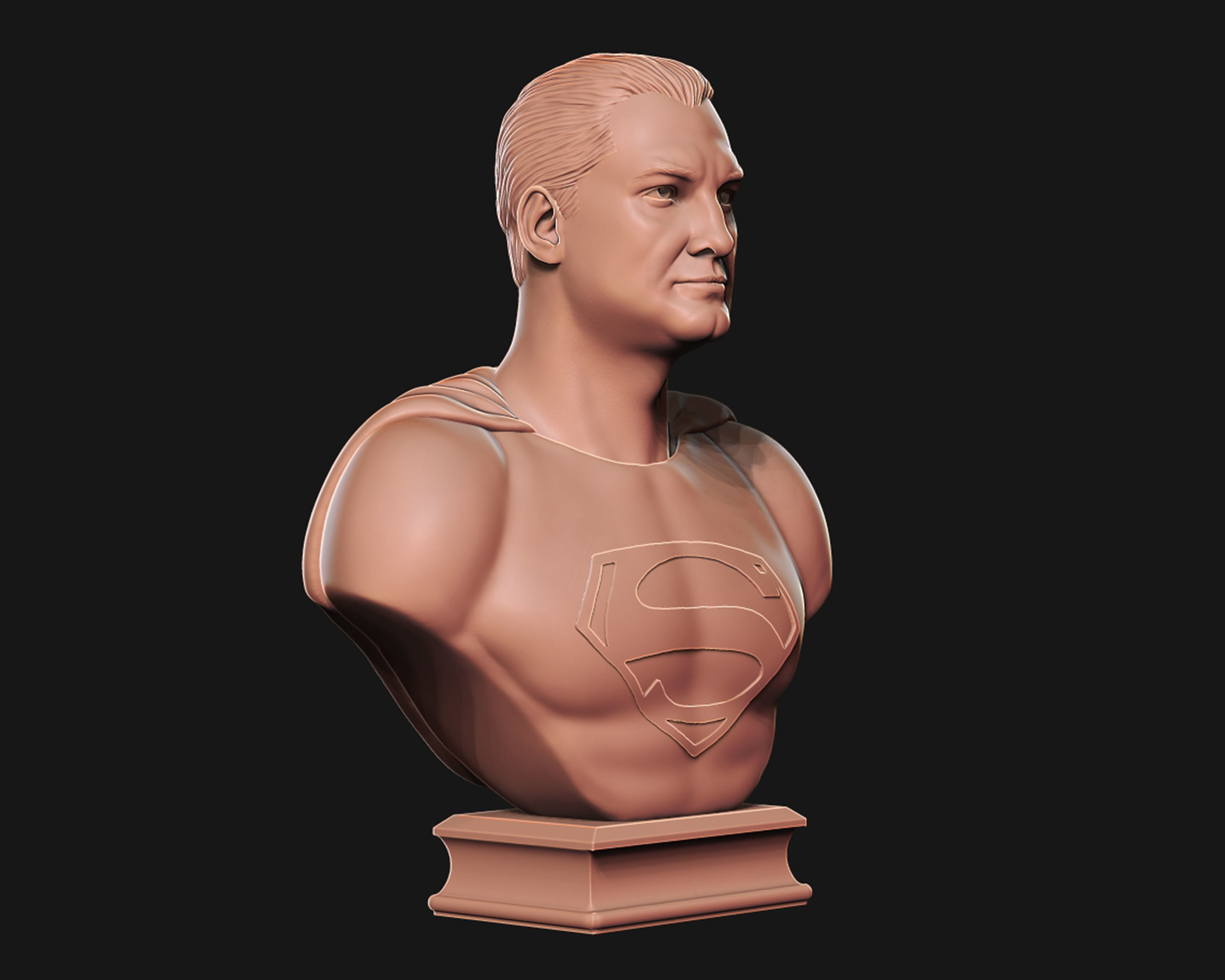 George Reeves as Superman bust sculpture  3D print model_8
