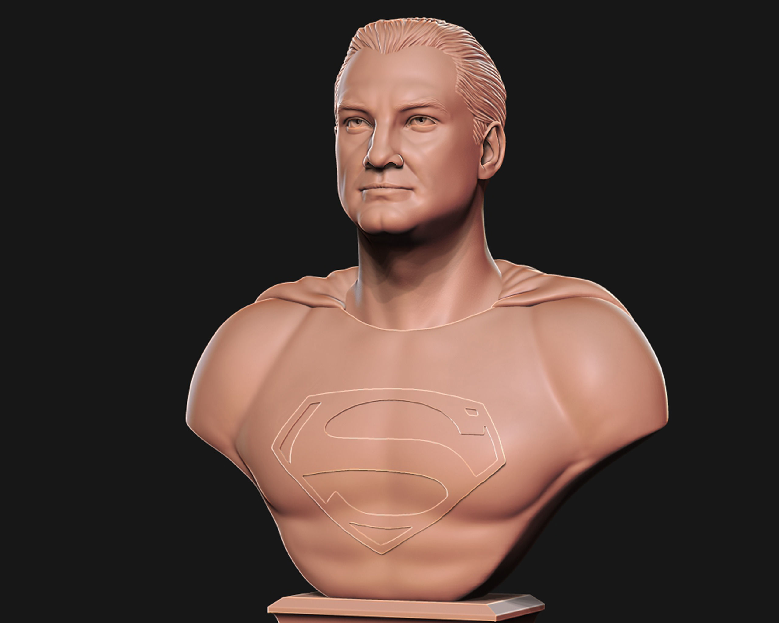 George Reeves as Superman bust sculpture  3D print model_4