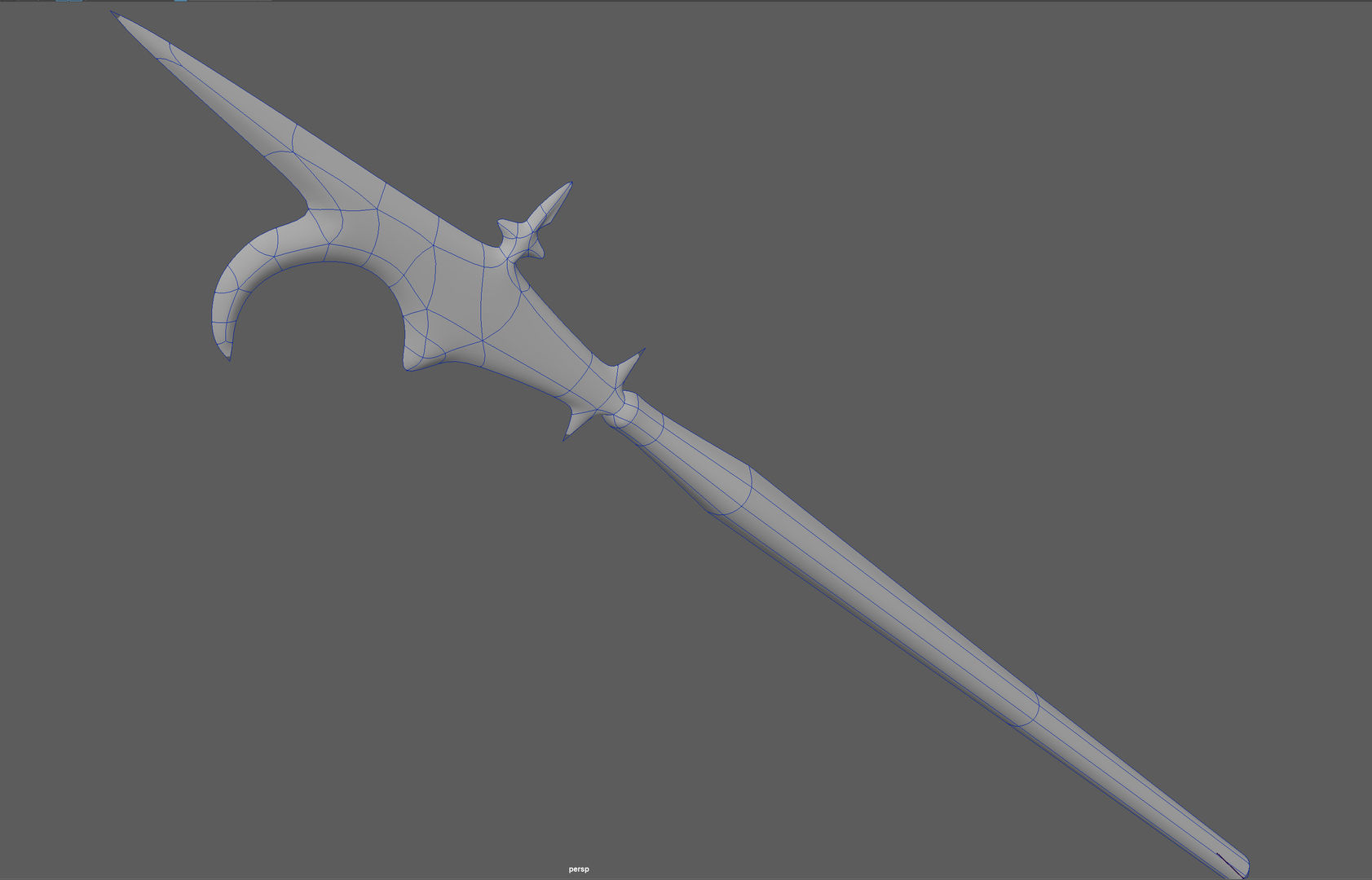 Spear - Halberd Guisarme rig Low-poly 3D model_7