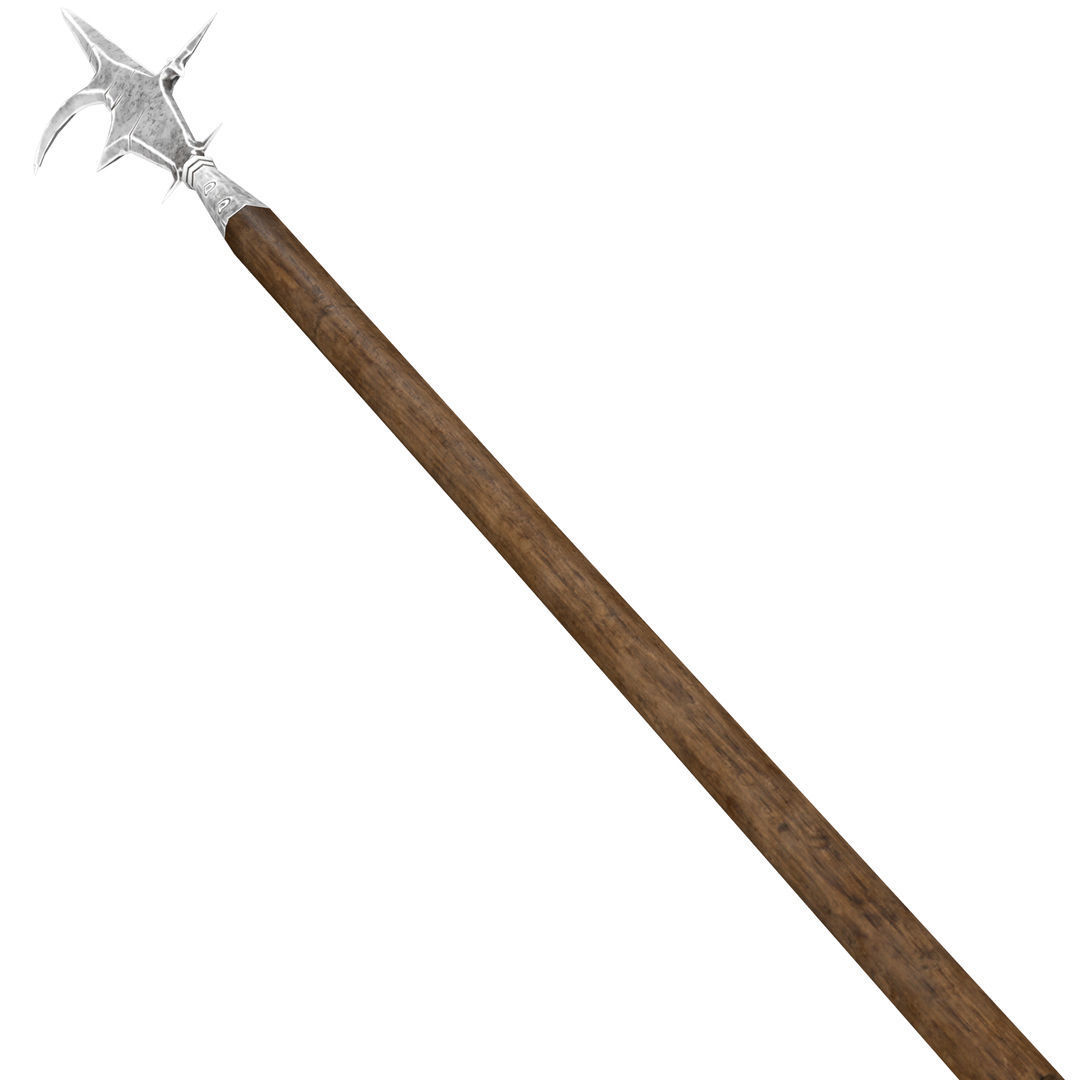 Spear - Halberd Guisarme rig Low-poly 3D model_1