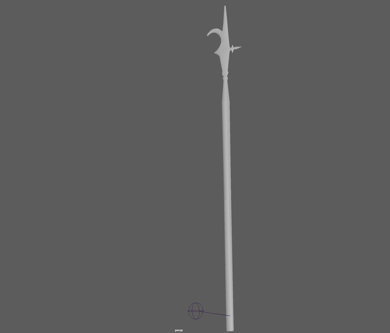 Spear - Halberd Guisarme rig Low-poly 3D model_10