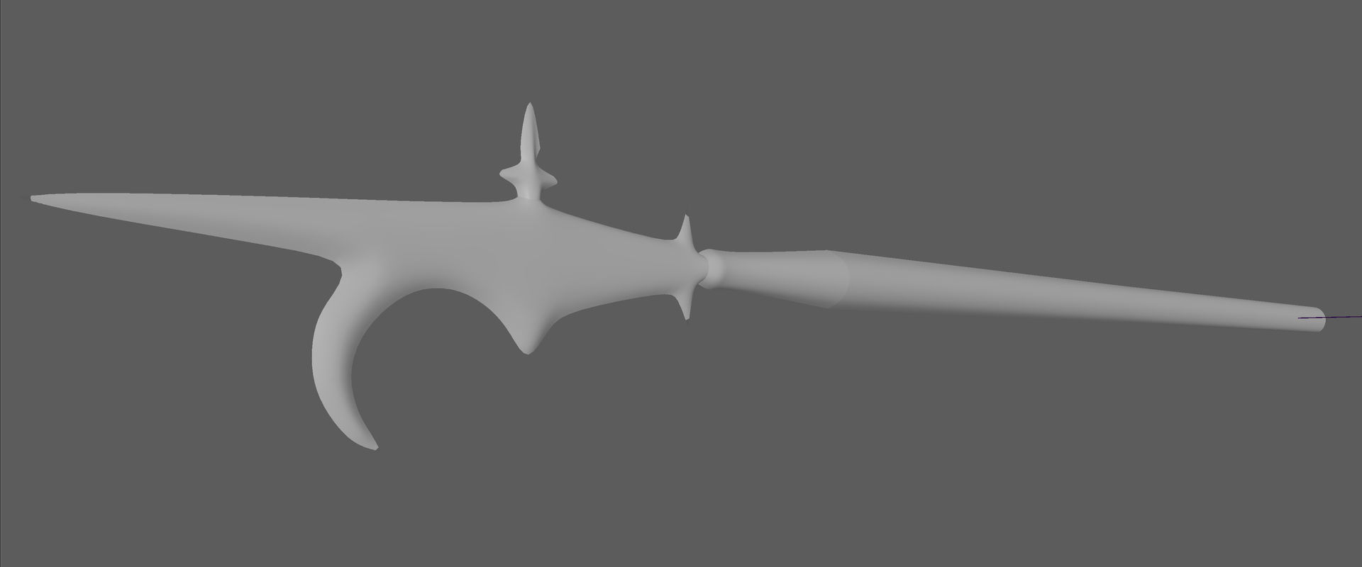 Spear - Halberd Guisarme rig Low-poly 3D model_4