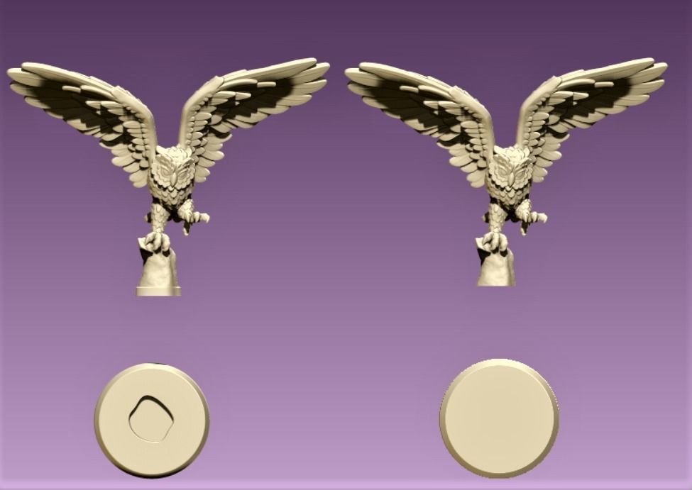 Owl miniature 3D print model_6