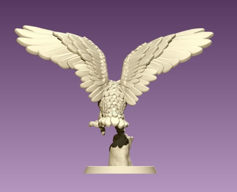 Owl miniature 3D print model_3
