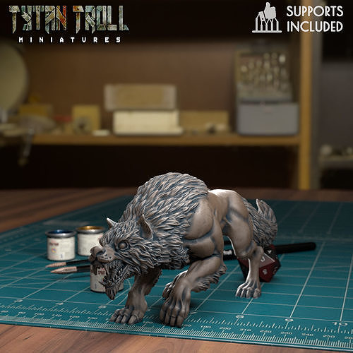 Wolf Prowling - Pre-Supported 3D print model