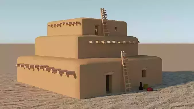 Sand Fort Low-poly 3D model