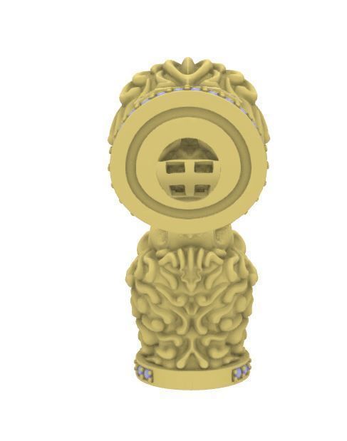 STYLIZED LION HEADS FOR BRACELET-HOLLOWED 3D print model_6