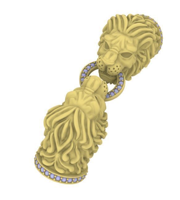 STYLIZED LION HEADS FOR BRACELET-HOLLOWED 3D print model_5