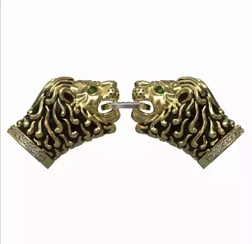 STYLIZED LION HEADS FOR BRACELET-HOLLOWED