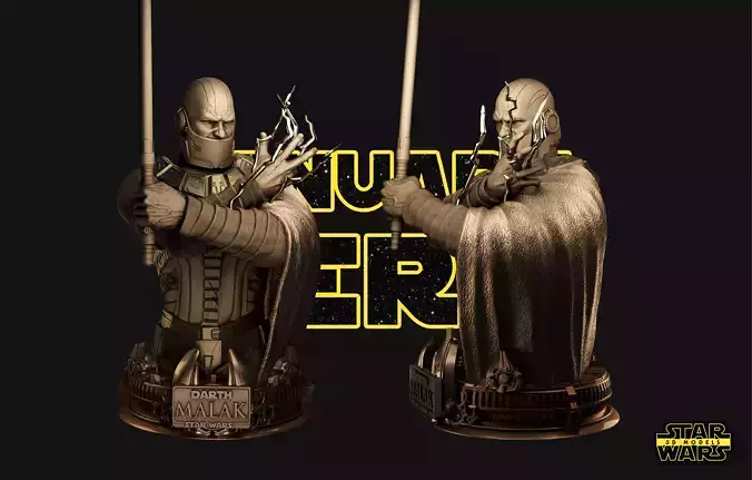 Darth Malak Bust  - Tested and Ready for 3D printing