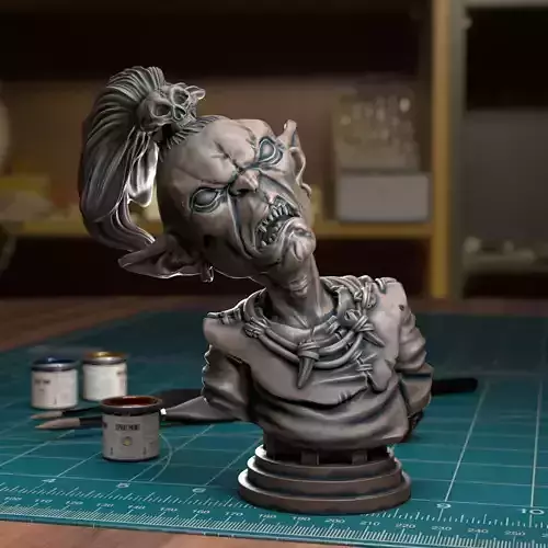 Goblin Top Knot Bust -Pre-Supported