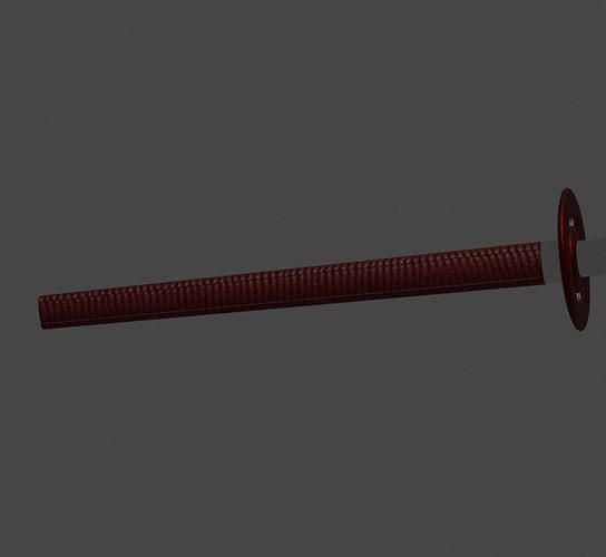 3D Katana screw Low-poly 3D model