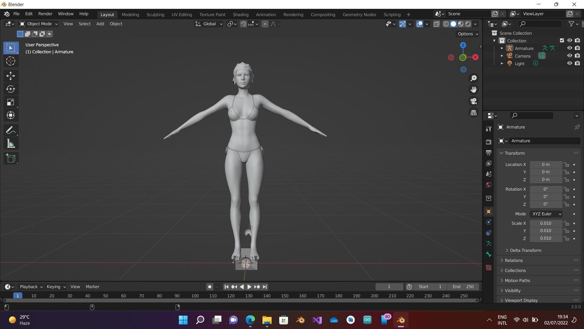 Realistic Female Character 3D model_1