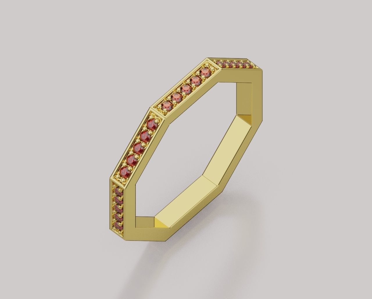 Octagon Ring 3d Print Model 3D print model_11
