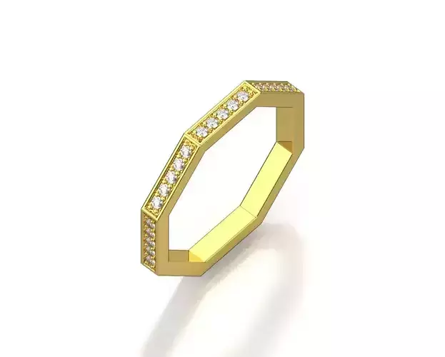 Octagon Ring 3d Print Model