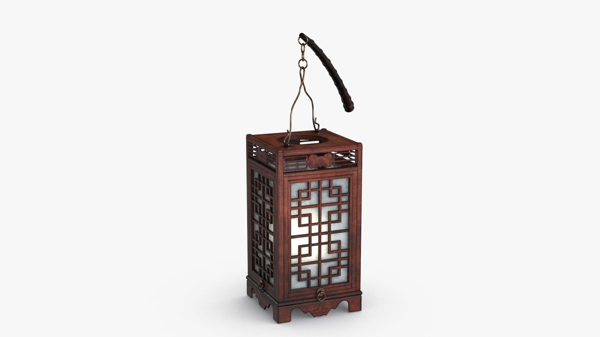 Antique China Lamp Low-poly 3D model_3