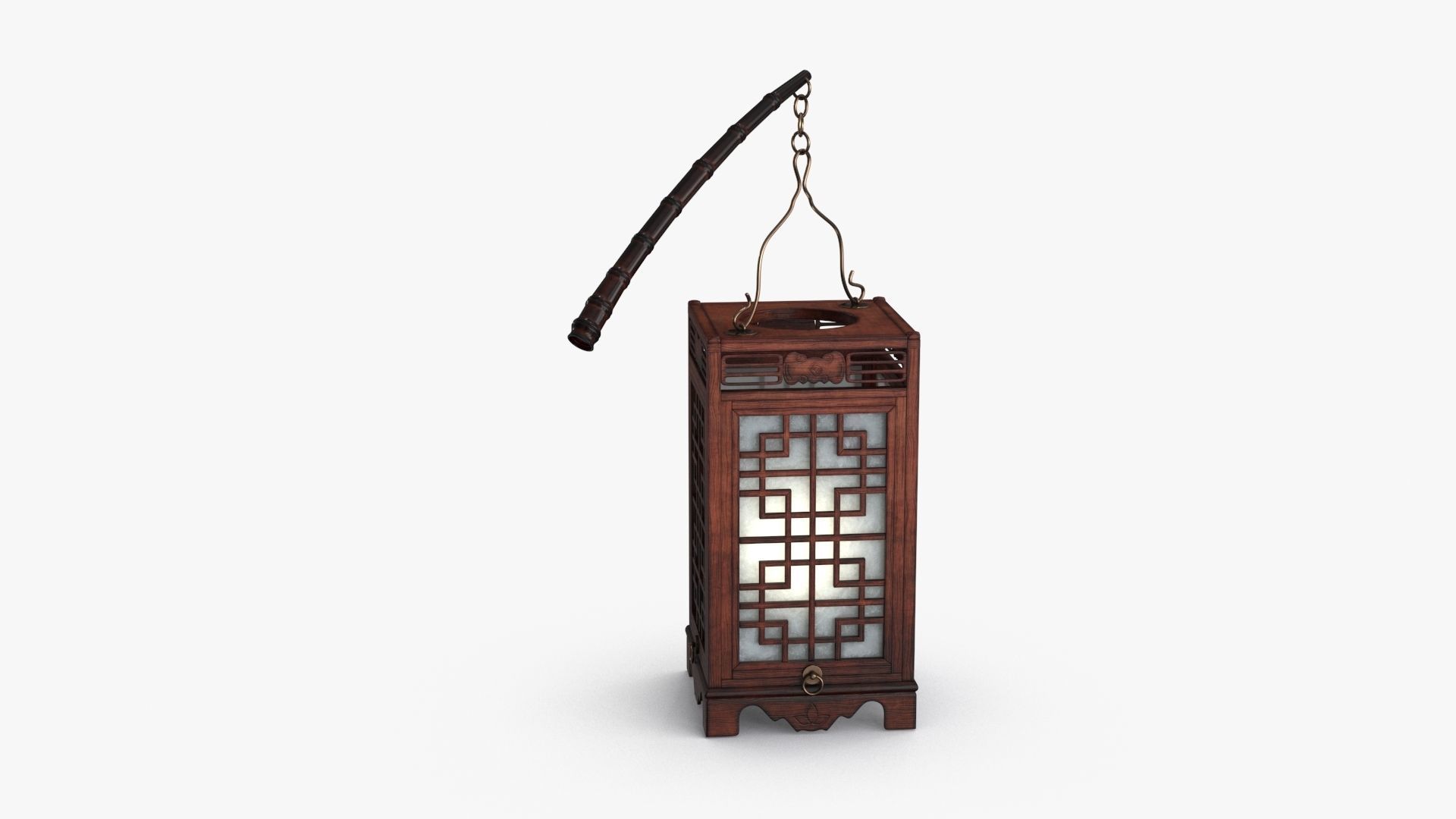 Antique China Lamp Low-poly 3D model_8