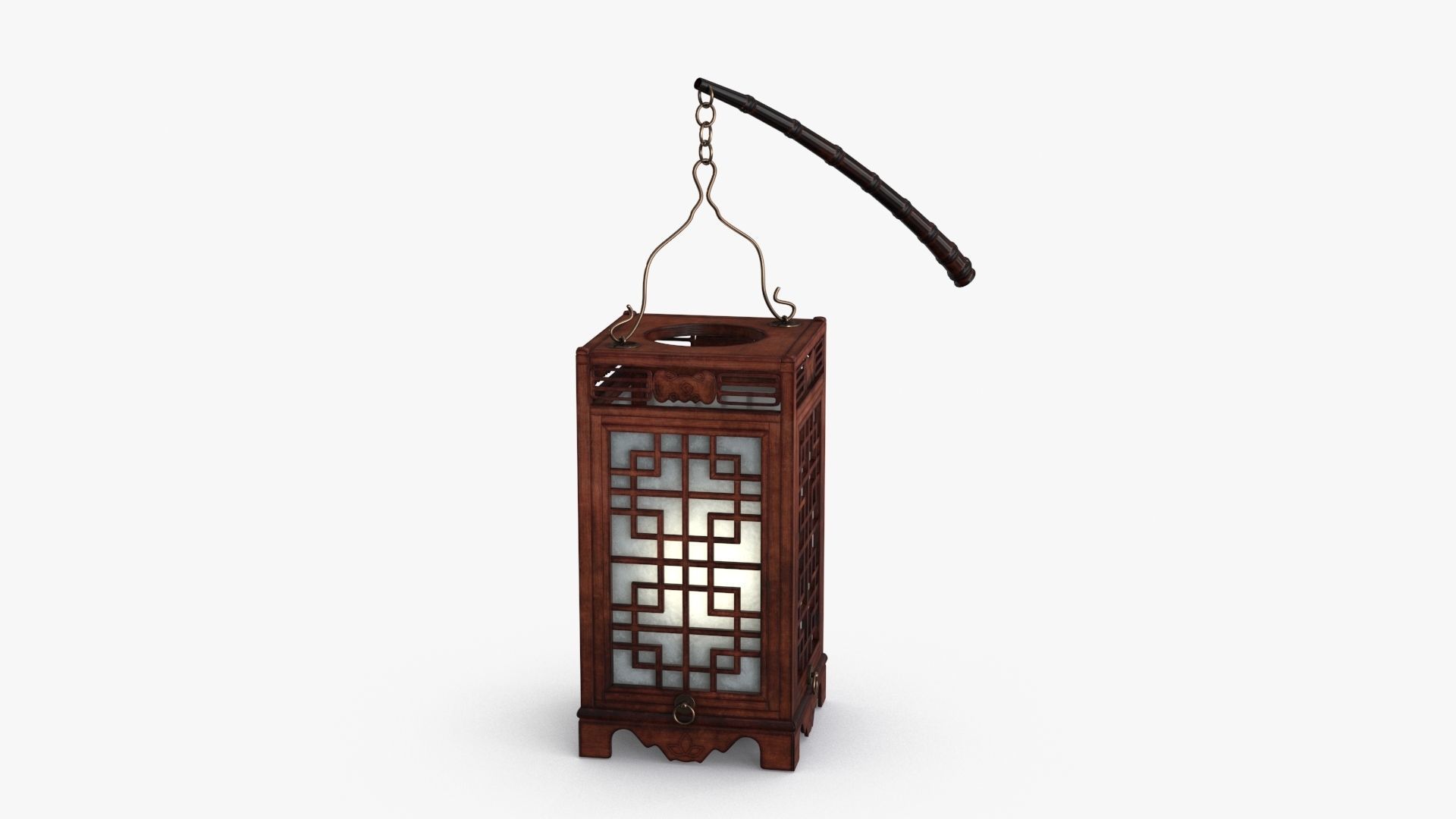 Antique China Lamp Low-poly 3D model_13