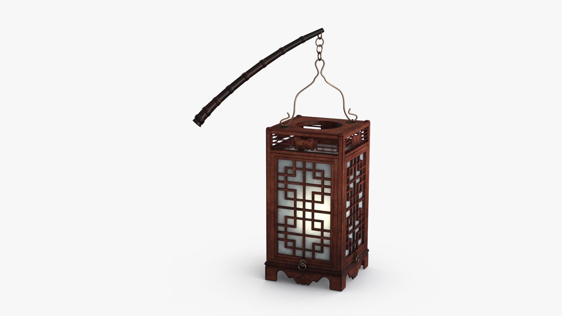 Antique China Lamp Low-poly 3D model_7