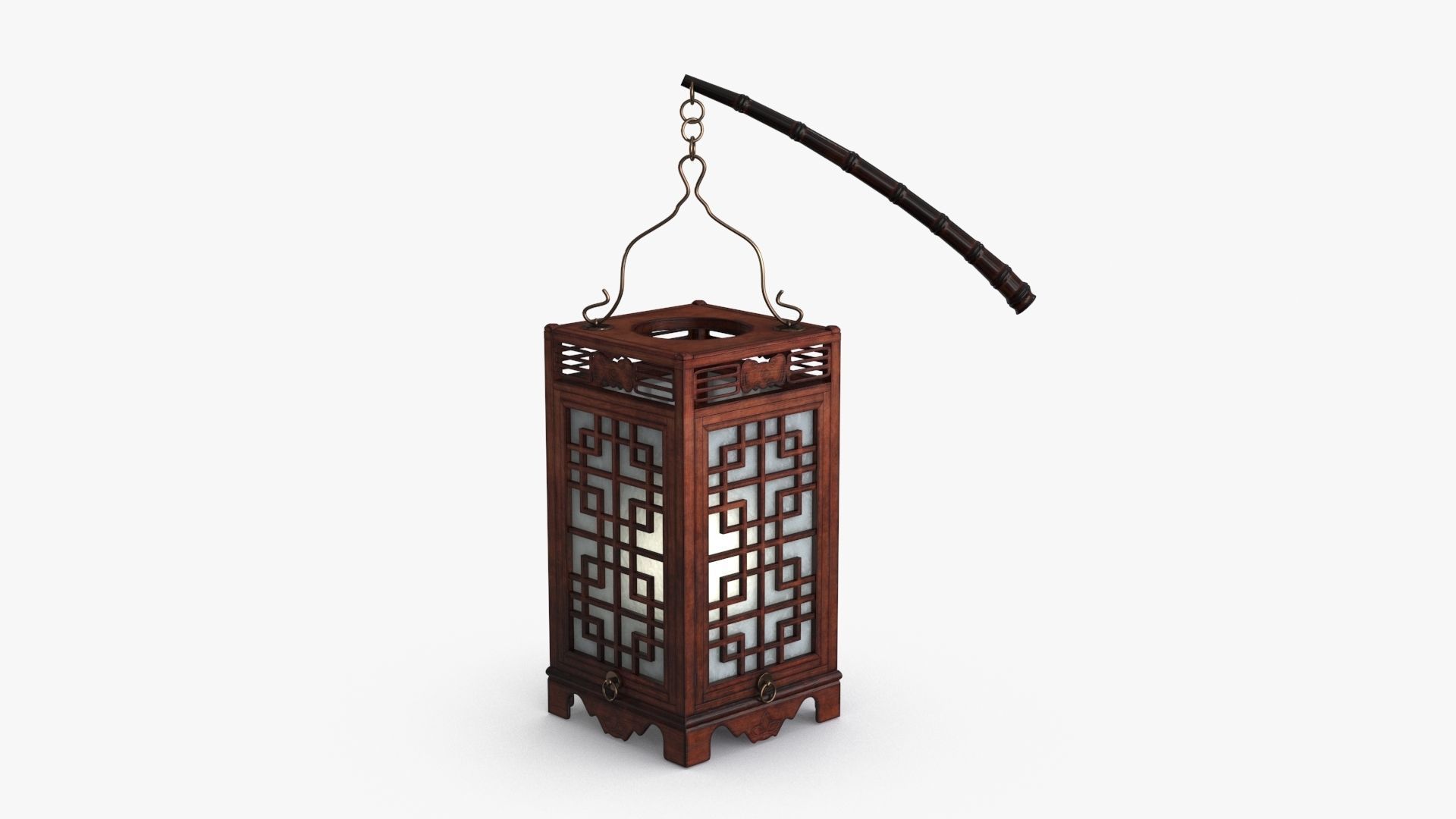Antique China Lamp Low-poly 3D model_12