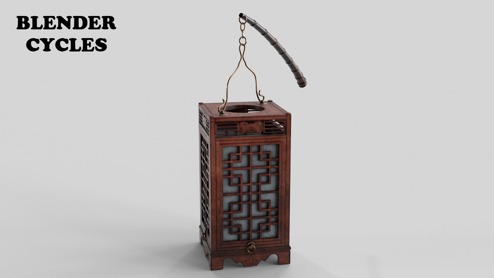 Antique China Lamp Low-poly 3D model_16