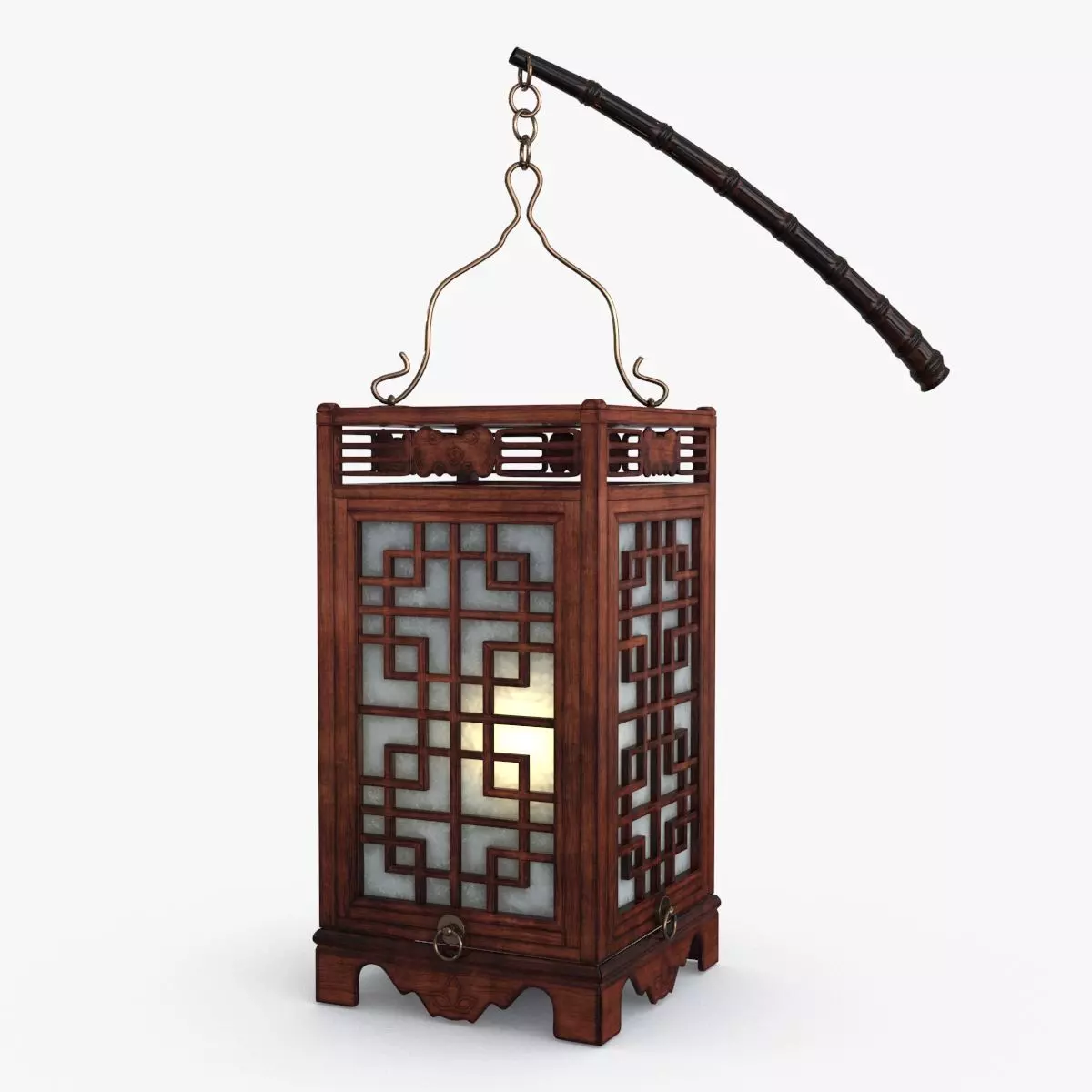 Antique China Lamp Low-poly 3D model_0